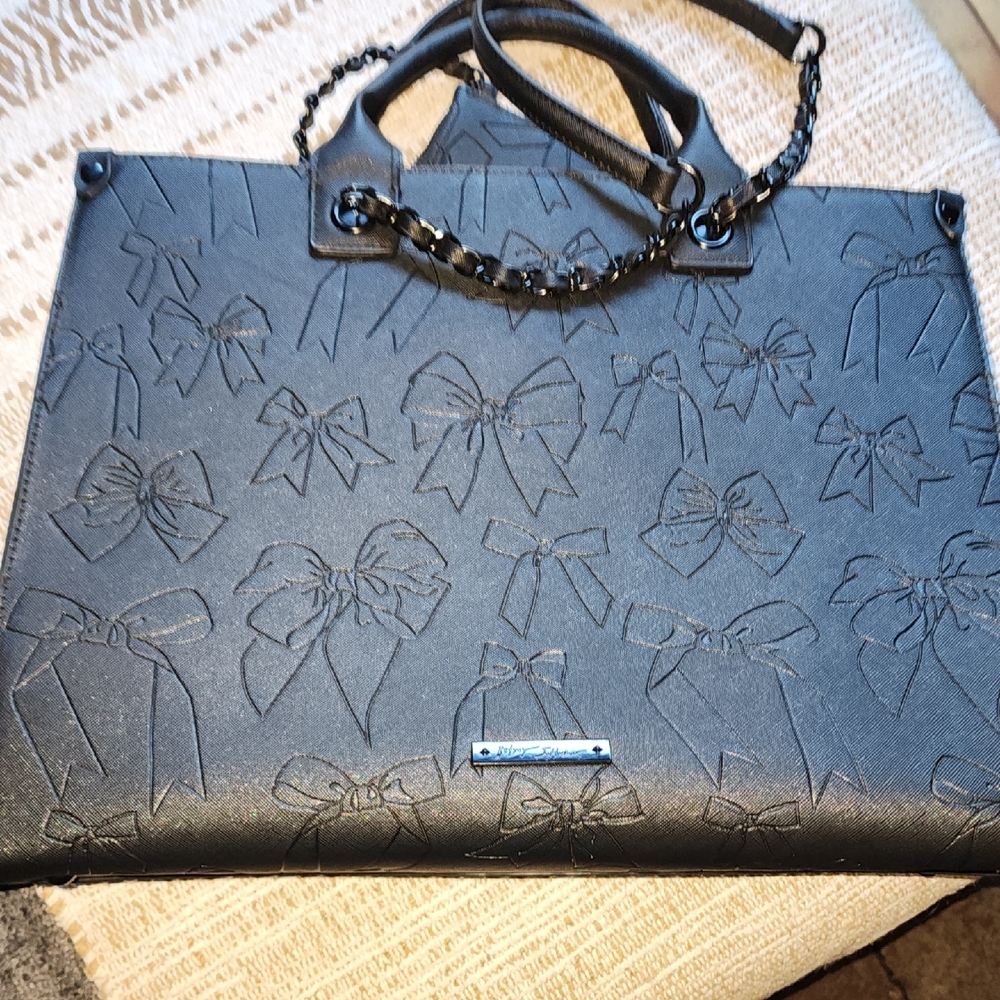 Betsey Johnson Black Bow-Embossed Tote - Picture 5 of 16